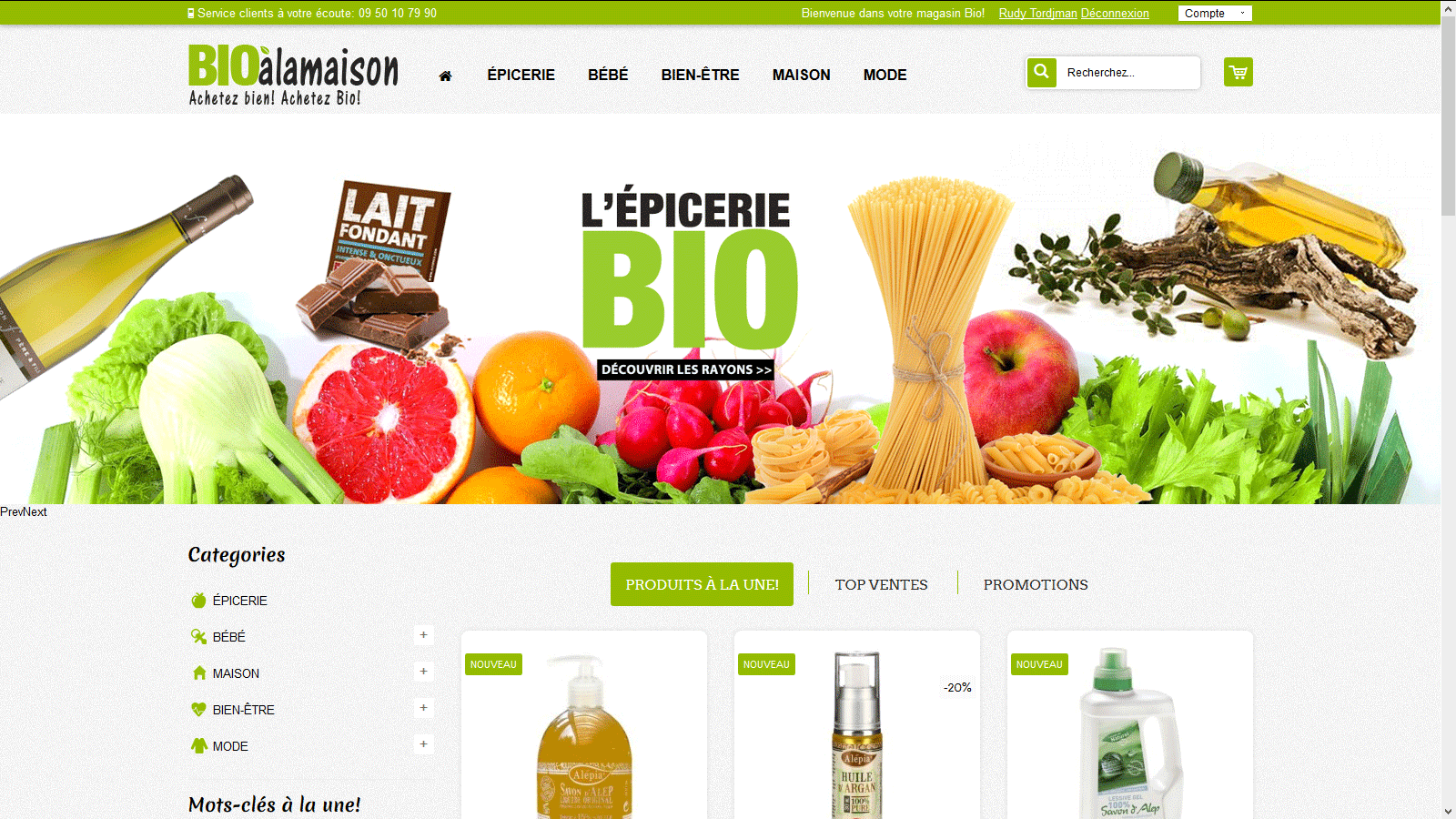 Site de produits bio en dropshipping à vendre Bioalamaison