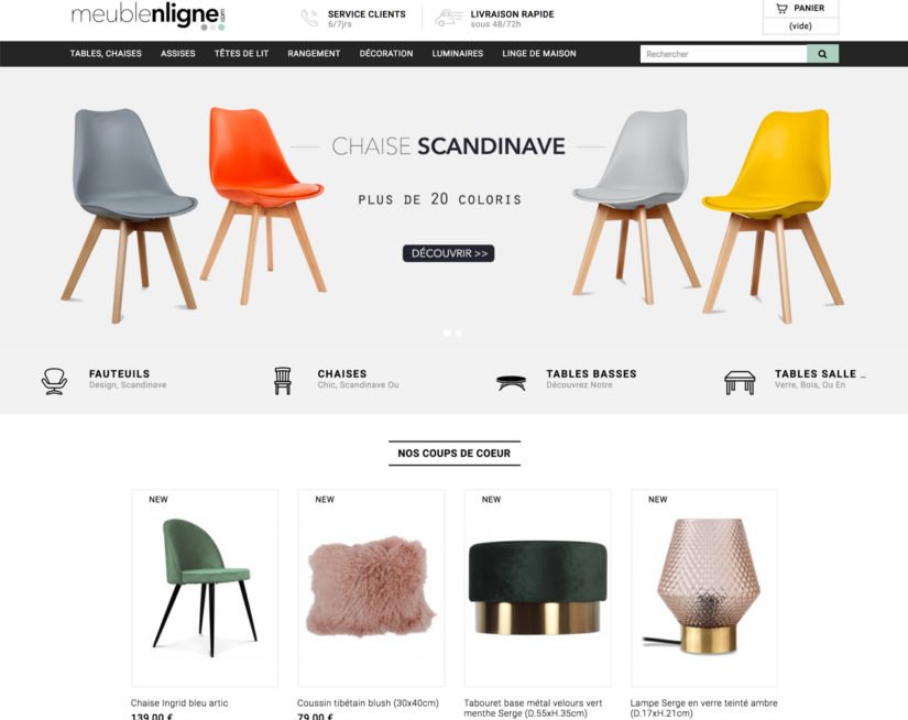 Vente de site e commerce dropshipping meuble